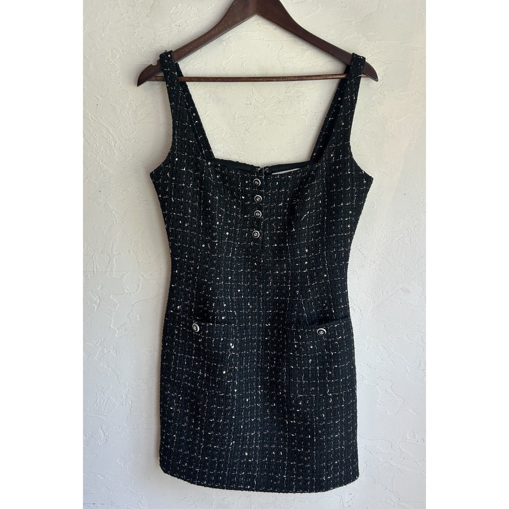 ASTR The Label Deanna Tweed Mini Dress M NWOT Old Money Preppy Quiet Luxury